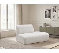 Chauffeuse bout de canapé pour canapé modulable ANDA tissu chenille blanc angle droit BOBOCHIC 2 places Angle droit Blanc