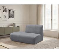 Chauffeuse bout de canapé pour canapé modulable ANDA tissu chenille gris angle gauche BOBOCHIC 2 places Angle gauche Gris