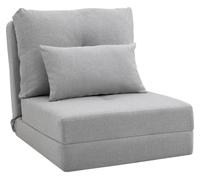 Chauffeuse canapšŠ-lit convertible fauteuil 1 place avec 1 coussin avec dossier ršŠglable, gris clair