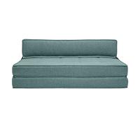 Chauffeuse convertible 2 places en tissu vert de gris KATY