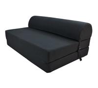 Chauffeuse convertible 2 places JUNE - Tissu noir - Style contemporain - L 115 x P 75 cm