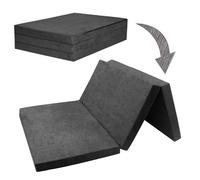 Chauffeuse couchage d'appoint - GRIS - 2 places - Matelas pliant - Déhoussable - Confort ferme
