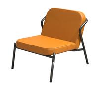 Chauffeuse d'accueil Medso en simili-cuir Orange - pieds métal Noir