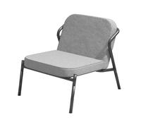 Chauffeuse d'accueil Medso en tissu Gris - pieds métal Noir