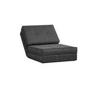 HomCom Chauffeuse convertible – Matelas d'appoint pliant, dossier 5 positions, tissu aspect lin gris
