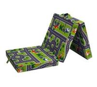 Chauffeuse pliante SAMBA - Multi-position - Vert - Motif circuit voiture - 190 x 70 x 9 cm G