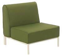 Chauffeuse pour salon pour jardin modulable en tissu vert kaki - Oviala Patio