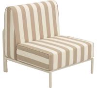Chauffeuse rayé pour salon de jardin modulable en tissu beige - Oviala Patio