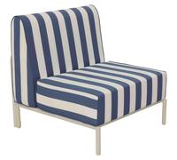 Chauffeuse rayé pour salon de jardin modulable en tissu bleu pacific - Oviala Patio