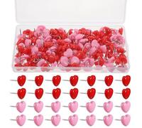 ChAusa 100 Pièces Punaise Murale, Décoratives Rose et Rouge Tableau Punaise | Robuste et Durable Punaise Decorative pour Bureau, Maison, Cartes, Calendriers, Robuste et Durable