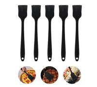 ChAusa 5 Pièces Pinceau Cuisine Silicone 21 * 3.5 cm Pinceau à Pâtisserie | Pinceau Patisserie Silicone, Pinceau de Cuisine, Pinceau Patissier Silicone pour Cuisiner, Barbecue, Gâteaux Cuisson (Noir)