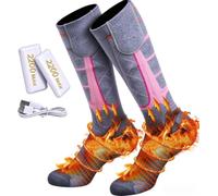 Chaussette Chauffante 2200mAh x 2 Batterie Rechargeable Pour Hommes Femmes | Chaussettes Chaudes Electriques Rechargeables Grande Batterie, Chauffe Pied à 65 °C pour Sports, Ski, Camping, Randonnée