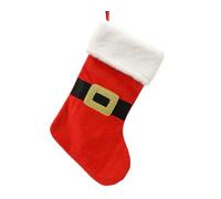 Chaussette de Noël 25 x 1 x 38 cm avec motif ceinture de Père Noël et | À suspendre et à remplir - Chaussette de Père Noël décorative pour Noël - Décoration de Noël et décoration de cheminée