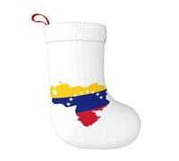 Chaussette de Noël à suspendre avec drapeau du Venezuela | Sac décoratif pour cheminée de famille avec bonhomme de neige Père Noël