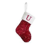 Chaussette de Noël en sequins,lettre brodée,personnalisable,décoration | Tissu pailleté, broderie A-Z, revers côtelé, suspension facile, réutilisable,cadeau