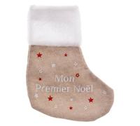 Chaussette mon premier noël 24 cm en feutrine - Blanc - Taille Unique