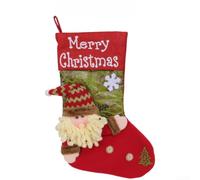 Chaussette Noël 3D Père Noël 30x47cm pour déco Murale Chaussette(M1-25 Elderly Model)
