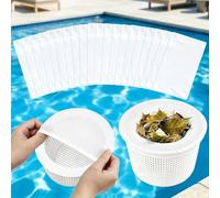 Chaussette Skimmer Piscine 20 Pièce, Réutilisable Chaussette Filtre Piscine, Prefiltre Panier Skimmer Nylon Élastique avec Maillage Ultra-Fin, Chaussettes d'écumeur de Piscine pour Débris et Saleté