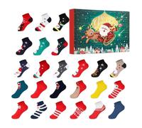 Chaussettes de l'Avent Noël 24 Jours Chaussettes Respirantes Colorées Avent | Décompte Bas Festif Pour Adultes Ados Femmes Maman Papa Épouse Mari