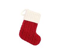 Chaussettes de Noël avec initiales - Grande lettre brodée - Tricotées - Rouge et blanc - Chaussettes de Noël pour décorations de vacances en famille et cheminée de sapin de Noël EWt192 (H, taille
