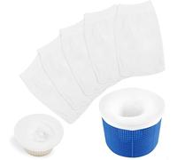 Chaussettes de Skimmer de Piscine, 5 Pièces Chaussette Filtre Piscine Filtre Skimmer Piscine Nylon Élastique Réutilisable Pool Skimmer Socks pour Peuvent Emprisonner Pollen, Feuilles, Cheveux