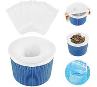 Chaussettes de skimmer piscine 12 pcs - Nylon élastique 13x24 cm - Filtre réutilisable blanc