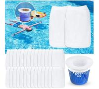 Chaussettes skimmer pour piscine - Lot de 30 pièces en nylon élastique à maille ultra fine - Réutilisable, filtre feuilles et écume