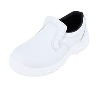Chaussure de Cuisine Blanche Forme Mocassin Idéale Chaussure Industrie Agro Alimentaire avec Protection ISO20346 Forme Mocassin de Cuisine Pointure 47