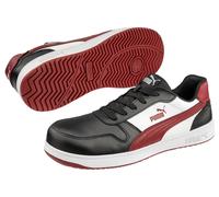 Puma Chaussures de sécurité Frontcourt Low S3L ESD FO HRO SR Noir/Blanc/Rouge 42