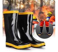 Chaussures de pompiers - Ignifuges - Antidérapantes - Chaussures en caoutchouc - Résistance aux hautes températures - Résistance du cuir : 1100 N