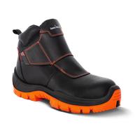 Chaussures de sécurité de soudeur cuir Unisoudeur S3 SRC - Noir/Orange - GASTON MILLE - UHNO3