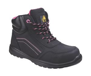 Chaussures de sécurité montantes S1 pour femme sans métal Amblers Lydia noir / rose pointure 41
