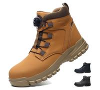Chaussures de sécurité pour hommes, imperméables - Chaussures de travail légères - Bottes de sécurité antidérapantes - Embout en acier - Confort respirant - Jaune, taille 42