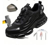 Chaussures de travail confortables à bouton rotatif nouveau style pour hommes & femmes, chaussures de travail anti-écrasement anti-perforation, chaussures de construction industrielle légères et respi