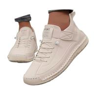 Chaussures Femme Pieds Larges Chaussures Femme Cuir Confortables Et Souples Baskets Casual LéGèRes, Semelle AntidéRapante Cousue Main Sneakers Respirantes Marche Quotidienne Ville Travail