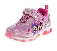 Chaussures lumineuses à LED pour filles - Princesse Disney Moana - Petite sirène Stitch Minnie La Reine des Neiges Barney Paw Patrol (tailles : 5-10 tout-petits/11-12 pour petit enfant), Minnie - Rose