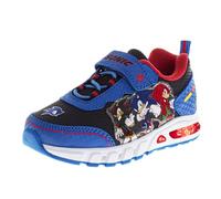 Chaussures lumineuses à LED pour garçons Sonic MonsterJam Spiderman Mickey Paw Patrol Toy Story TMNT Baskets pour enfants (tailles : 5-10 tout-petits/11-12 pour petit enfant), Sonic - Bleu, 22.5 EU