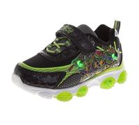 Chaussures lumineuses à LED pour garçons Sonic MonsterJam Spiderman Mickey Paw Patrol Toy Story TMNT Baskets pour enfants (tailles : 5-10 tout-petits/11-12 pour petit enfant), Tmnt - Noir Vert, 20 EU