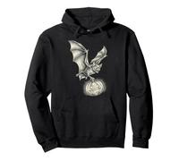 Chauve-Souris Vintage Tenant Une Citrouille effrayante Sweat à Capuche