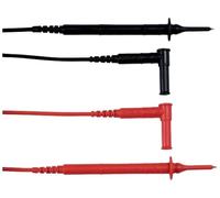 Chauvin Arnoux Jeu de 2 câbles de mesure avec fiche coudée de 4 mm + 2 pointes de test 4 mm - Rouge + noir