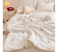CHDGSJ Couette en Fibres De Soja,Couette en Tissu à Fil Double Couche,Couverture Rafraîchissante D'été Légère,Respirante Et Confortable,Cool Sleeping Peut Dormir Nu(D,150x200cm)