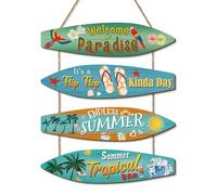 CHDITB Panneau mural à suspendre pour planche de surf, décoration de bar de plage tropicale et de piscine sur le thème de l'été en bois de plage d'été
