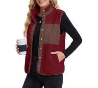 CheChury Gilet Femme Sans Manche Polaire Veste Sans Manches Hiver Chaude | Gilet Polaire Leger Femme Manteaux Sans Manche Femme Doux Gilet en Bouton Grandes Taille Veste Décontracté Fluffy Automne