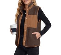 CheChury Gilet Femme Sans Manche Polaire Veste Sans Manches Hiver Chaude | Gilet Polaire Leger Femme Manteaux Sans Manche Femme Doux Gilet en Bouton Grandes Taille Veste Décontracté Fluffy Automne