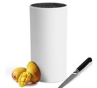 Cheerhom Porte Couteaux sans Couteaux, Blocs Couteaux Vides de Cuisine, Blanc Bloc Couteaux Cuisine avec Lattes Flexibles, Universel Porte-Couteaux pour 8 Couteaux de Toutes Sortes, 22 x 11 x 11 cm