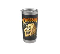 Cheesin' Happy Cheese Personnage Foodie Design Gobelet isotherme en acier inoxydable double paroi