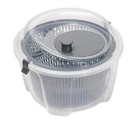 Chef Aid Essoreuse à salade 4,4 L plastique transparent - manivelle fluide, panier amovible passoire, couvercle à clips, base antidérapante pour rinçage et séchage rapides