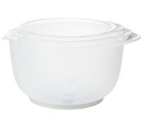 Chef Aid Lot de 3 Bols à Mélanger avec Base Antidérapante, Poignée Ergonomique, Adaptés au Microondes et Lavevaisselle, Idéaux pour la Cuisine et la Pâtisserie, Blanc Cassé, 1,5 L, 2 L, 2,5 L
