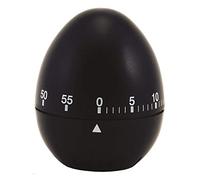 Chef Aid Minuteur de Cuisine Mécanique 60 Minutes, Forme d’Œuf Noir, Sonnerie Forte, sans Piles, Marquages Blancs Faciles à Lire pour Cuisson et Pâtisserie