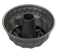 Chef Aid Moule à Kouglof Ø 22,5 cm Moule à Gâteau Rond en Acier avec Revêtement Antiadhésif 11,5 cm de Hauteur pour Kouglof et Gâteau Marbré Compatible Four jusqu’à 260°C Gris